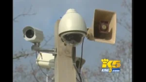 Security camera system mounted to pole